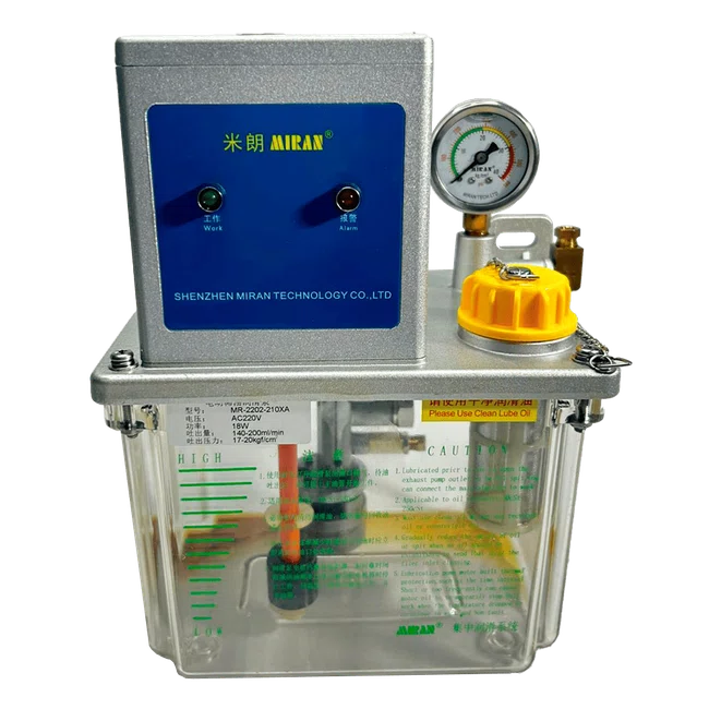 Bomba De Lubrificação Linha Simples Volumétrica MR-2202-210XA Reservatório 2,0 Litros Para Uso Com CLP 220v/60 Hz