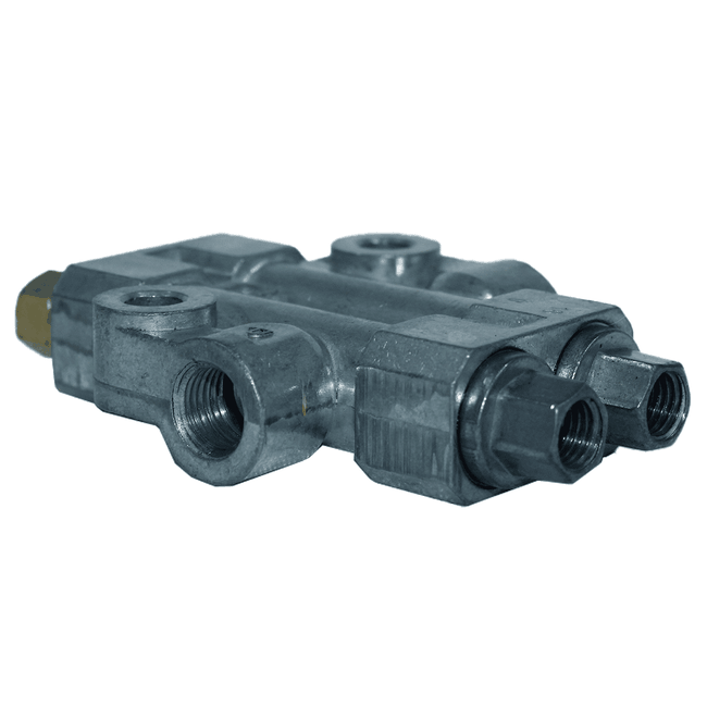 Distribuidor Linha Simples Volumétrico Com Pino De Inspeção RH-3230, 2 Saídas De 0,30cc Cada