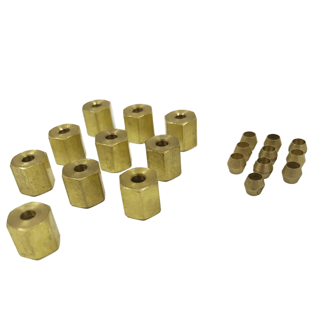Flange Orifício De Latão 4 X M8x1 (Porca e Anilha) - DIN 3862
