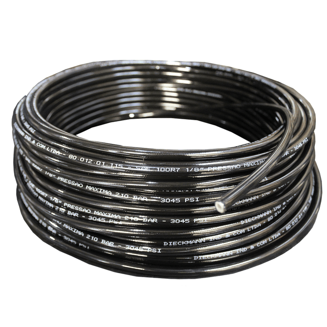Mangueira Termoplástica Para Lubrificação SAE 100 R7 1/8 (3,18mm) Ext. 8,0mm 210 Bar - 20m