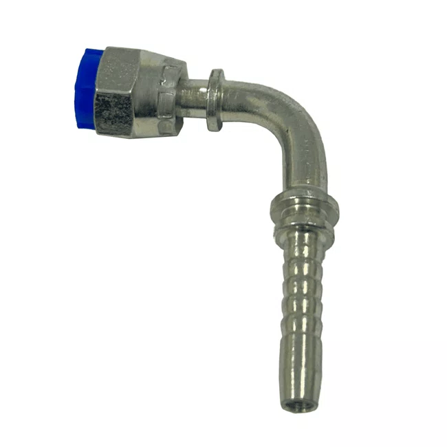 Terminal Prensável 90º DKO 06L - M12x1,5 - Para Mangueira 1/4" -  Aço Carbono