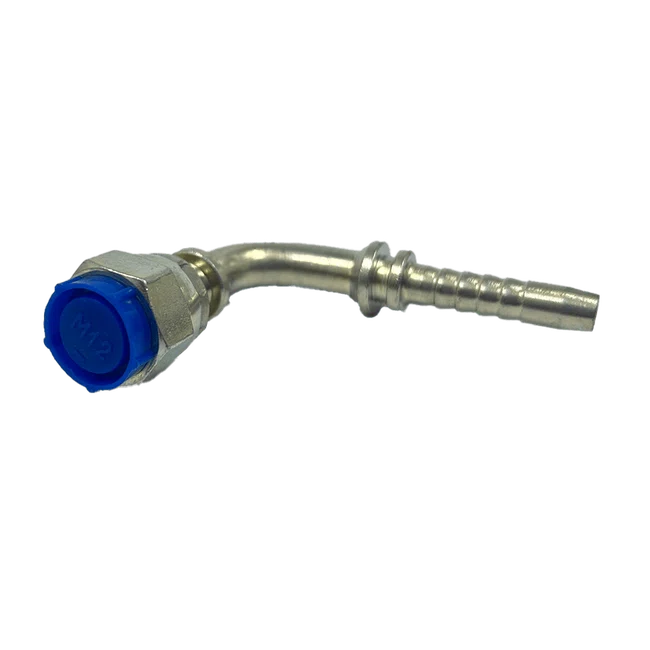 Terminal Prensável 90º DKO 08L - M14x1,5 - Para Mangueira 1/4" -  Aço Carbono