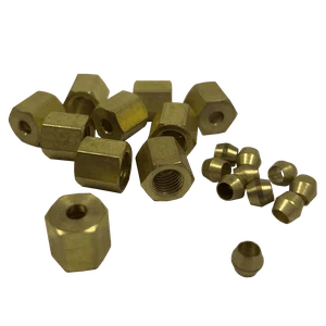 Flange Orifício De Latão 4 X M8x1 (Porca e Anilha) - DIN 3862